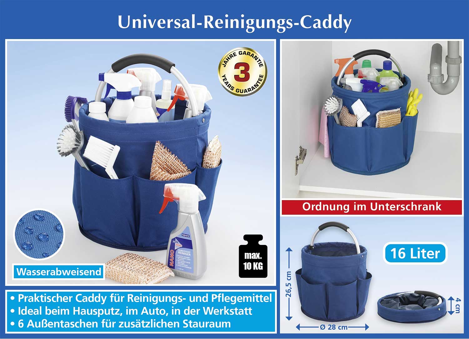 Reinigungs-Caddy, blau