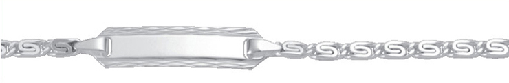 ID-armband 3 stuks zilver 925/-, s-schakel 14cm