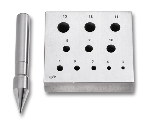 Stamping block, round 3-13 mm