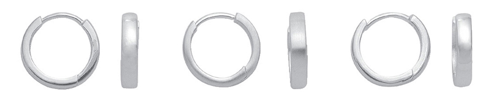 Creolen 3 Paar Silber 925/rh mattiert Ø 14mm