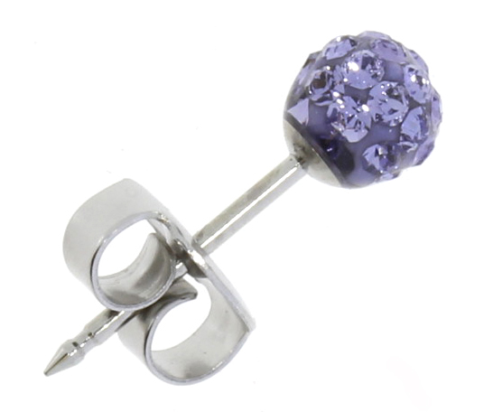 First ear stud System 75 Fireball tanzanite white Studex