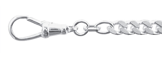 Watch chain silver 925/-, curb chain 26 cm
