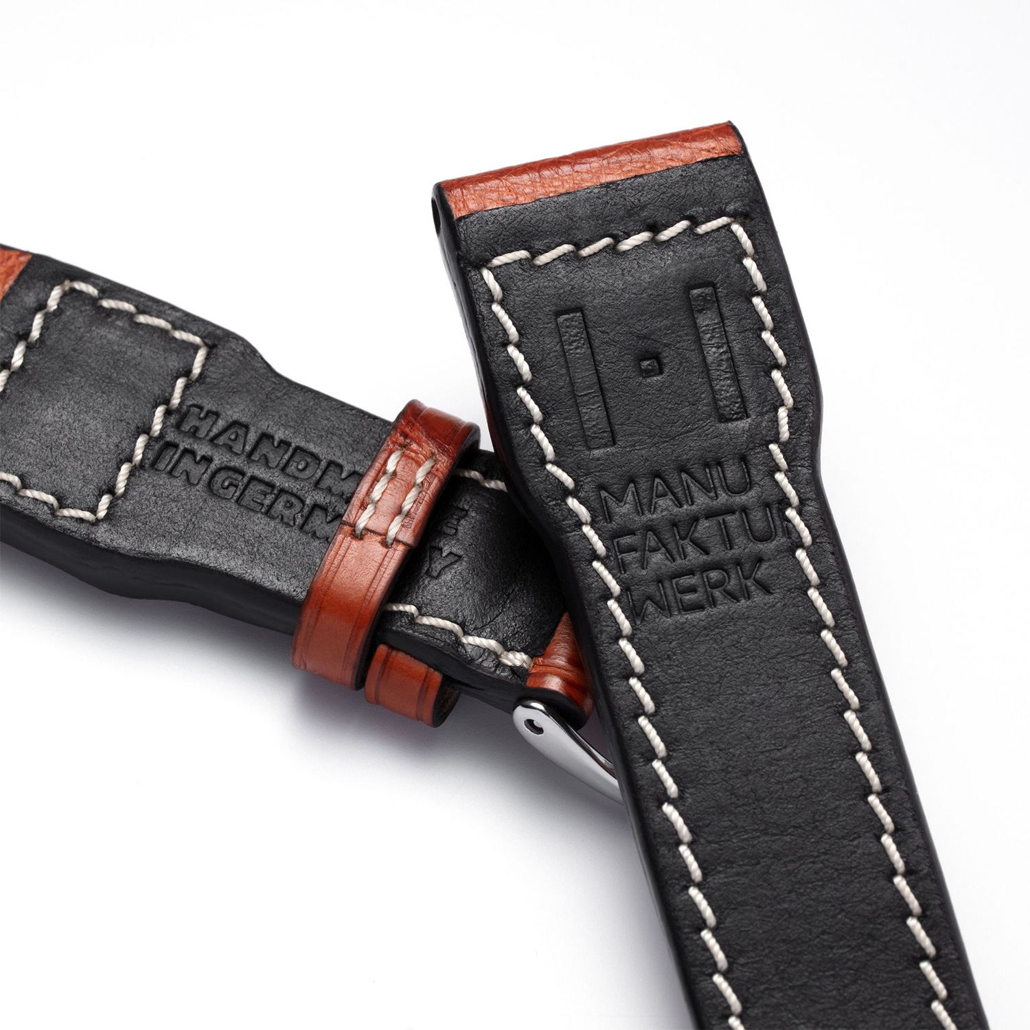 Manufakturwerk leather strap Alligator cognac 22/18