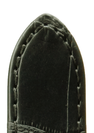 Lederband Alligator Imitation 18mm schwarz <br/>Anstoßbreite mm: 18.00 / Farbe: schwarz