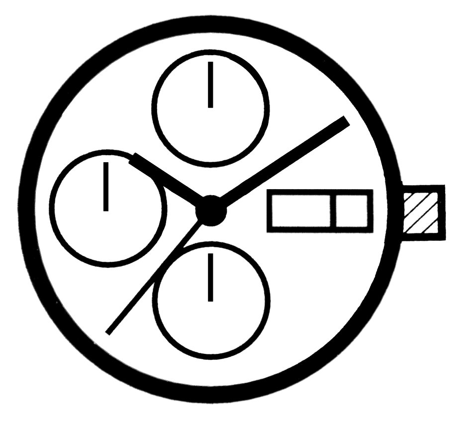 horloge uurwerk kwarts Miyota 0S06 KLS, D3, W3, CHR