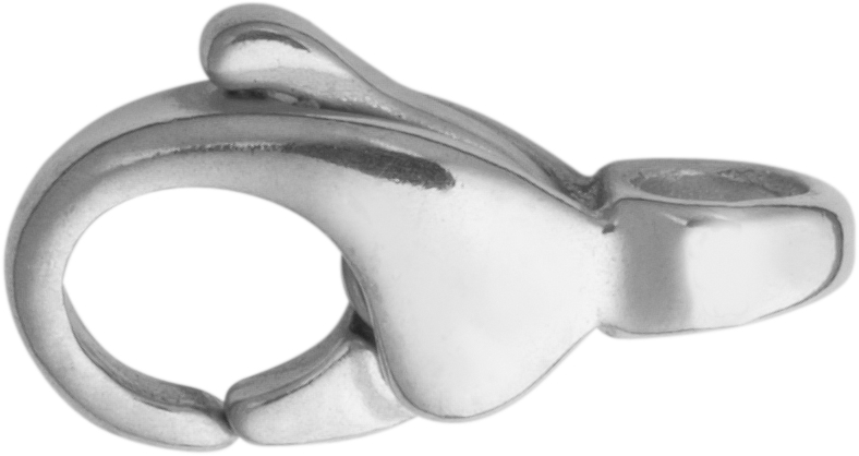 Carabiner curved silver 925/- 11,00mm cast eye across