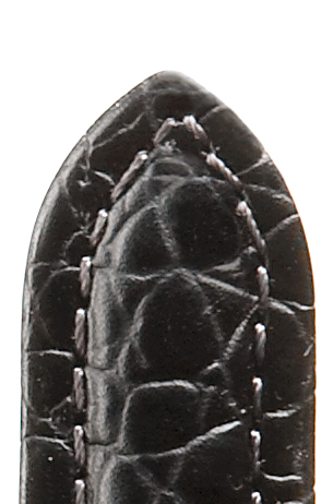 Lederband Luxor Waterproof 18mm schwarz mit Krokoprägung, genäht