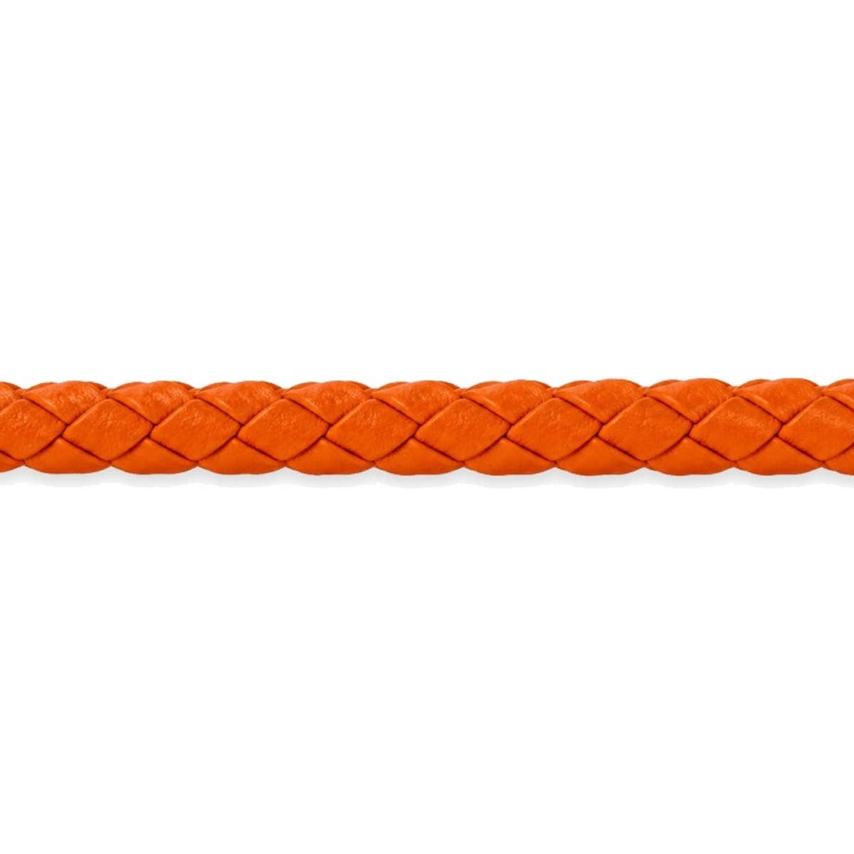 Lederband geflochten Rindleder Ø 3 mm, orange, Länge 1 m