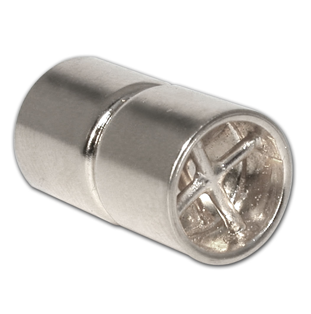 magneetsluiting cilinder meerrijig zilver 925/- wit gepolijst, cilinder, Ø 13mm