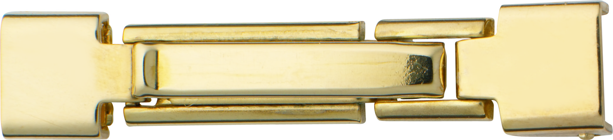 Pull lock, metal, 8.5/7.5mm, yellow, gold-plated, polished