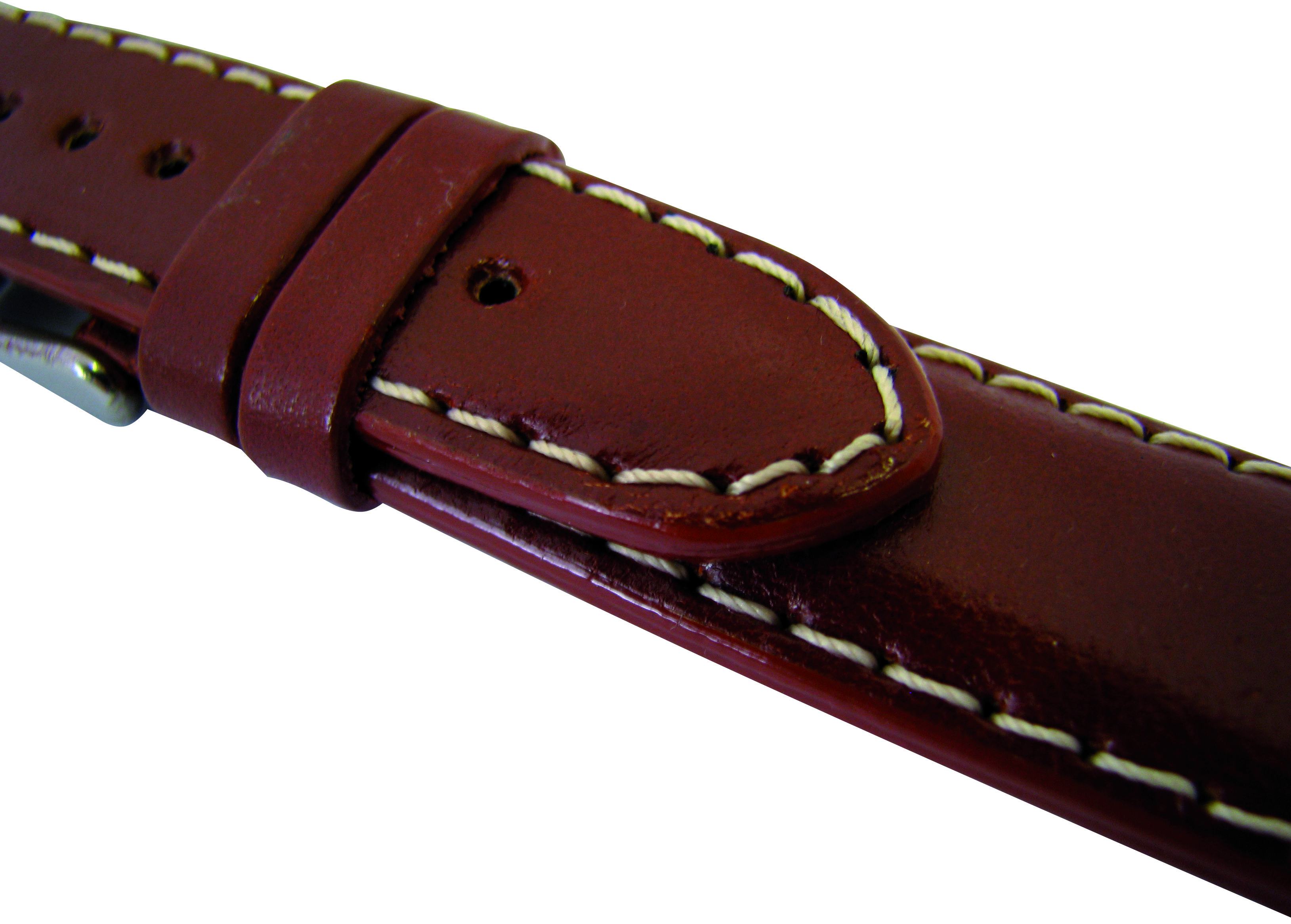 Leather bands, 10-piece card, Savanna contrast stitching, 18-22mm, black, dark blue, dark brown, medium brown, light brown