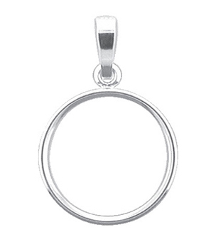 Münzfassung Silber 925/- glatte Schiene Ø 31mm