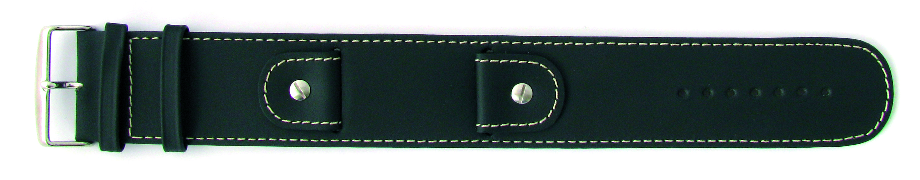 anfibio-leren band 24mm zwart