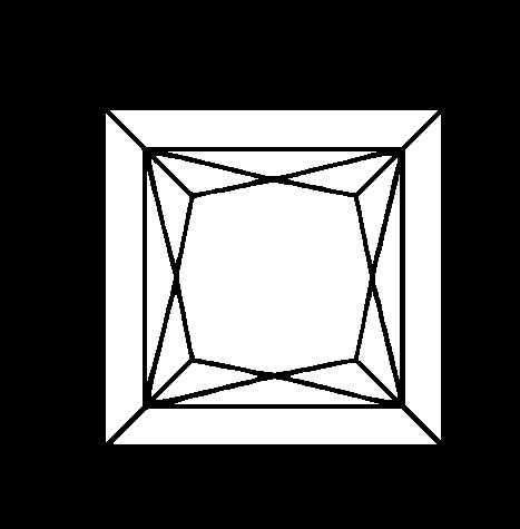 zirkonia carré 2,00x2,00mm wit prinses geslepen