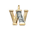 Letter pendant gold 585/rh   W, diamond 0.02 ct. WPI