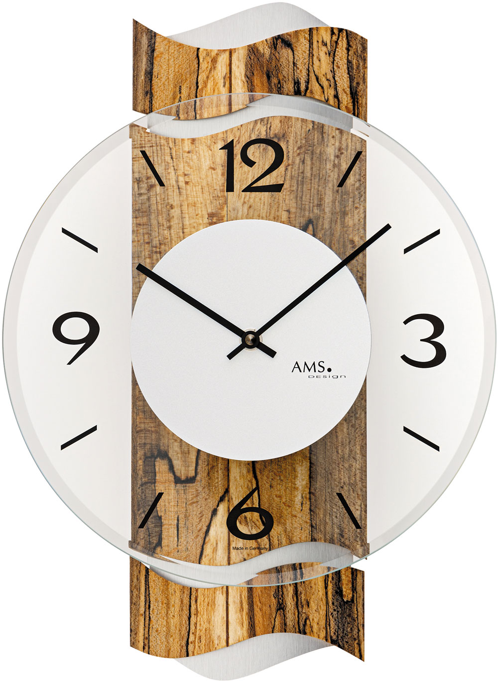 AMS Quarz-Wanduhr Holz