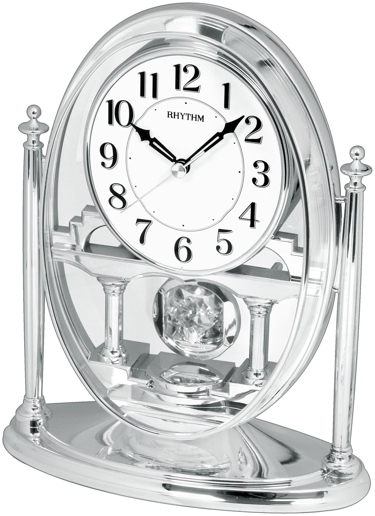 Rhythm 7609/19 silver carriage clock/ table clock quartz