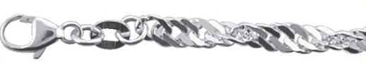 Armbänder 3 Stück Silber 925/-, Singapur 18,50cm