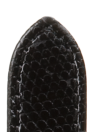 Leather strap, lizard imitation, 14mm, black