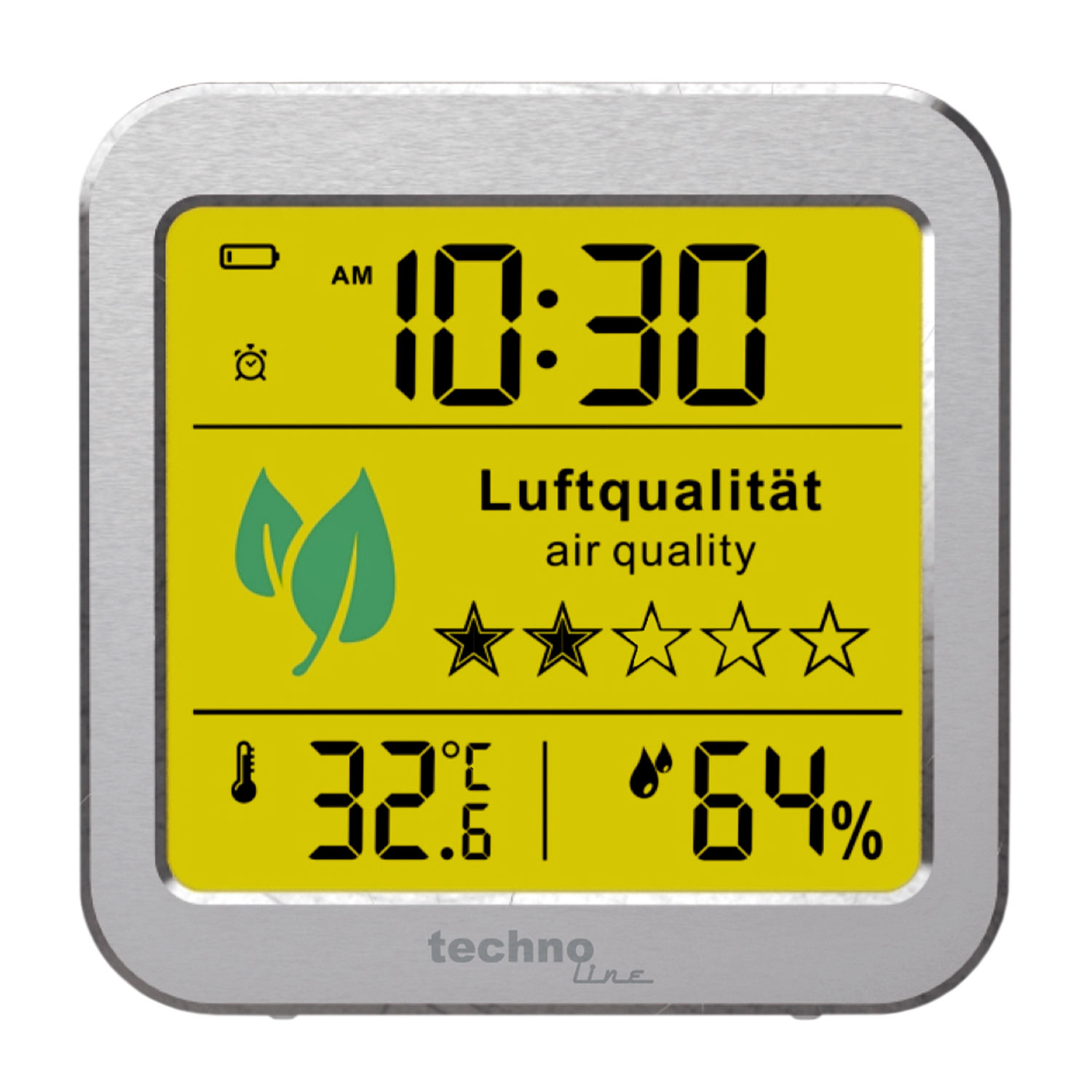 Air quality monitor with quartz clock