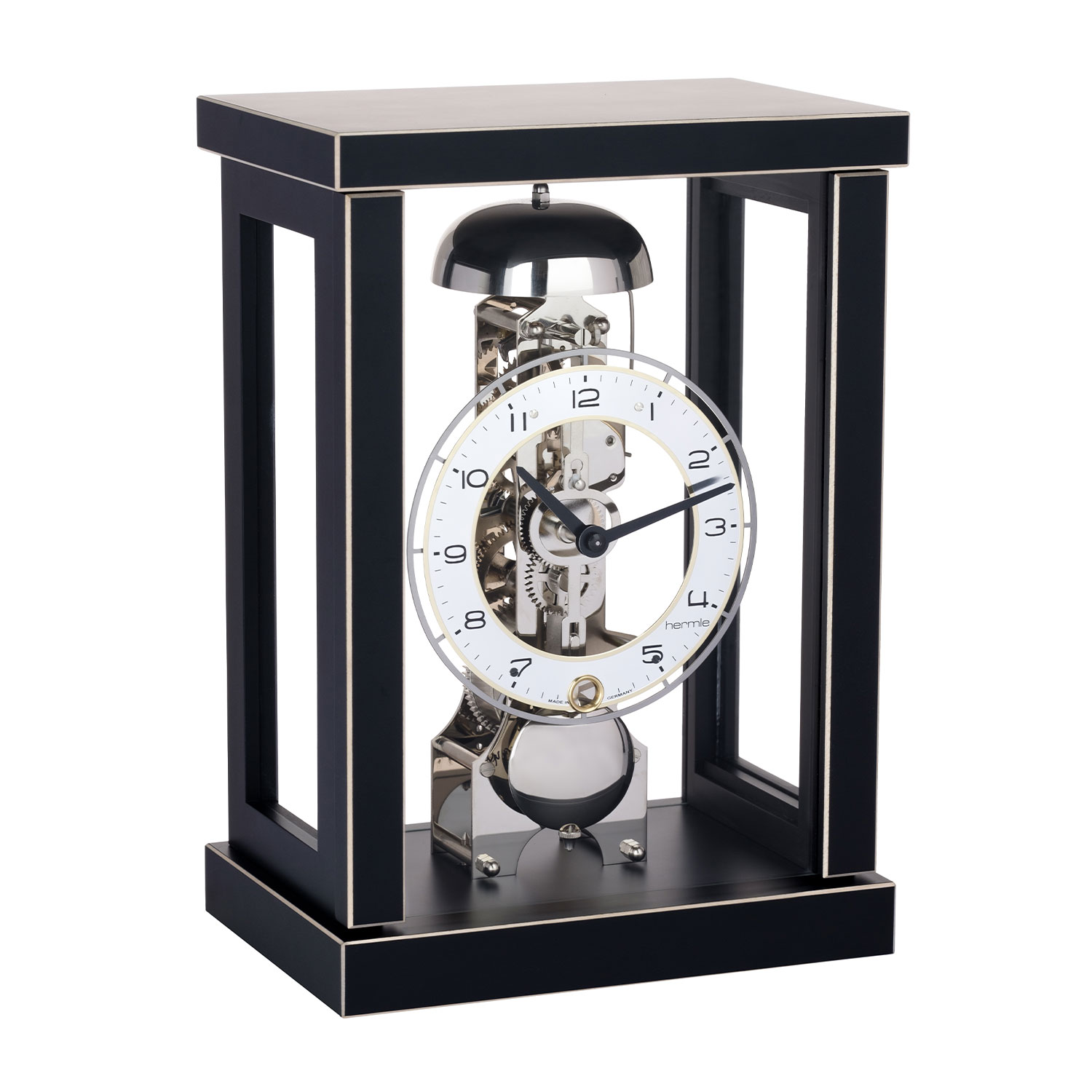 Hermle table clock black, 14-day power reserve