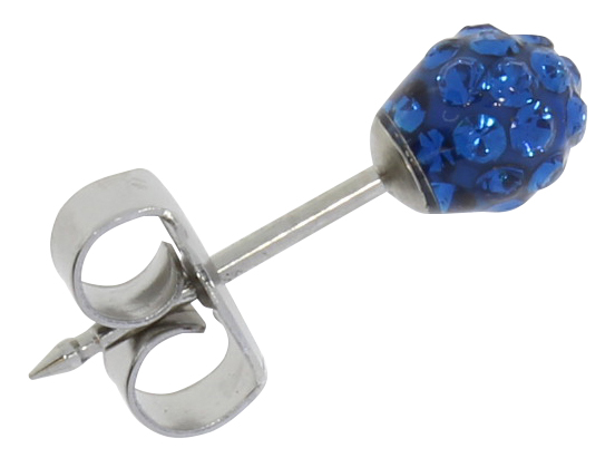 First ear stud System 75 Fireball Capri blue white Studex