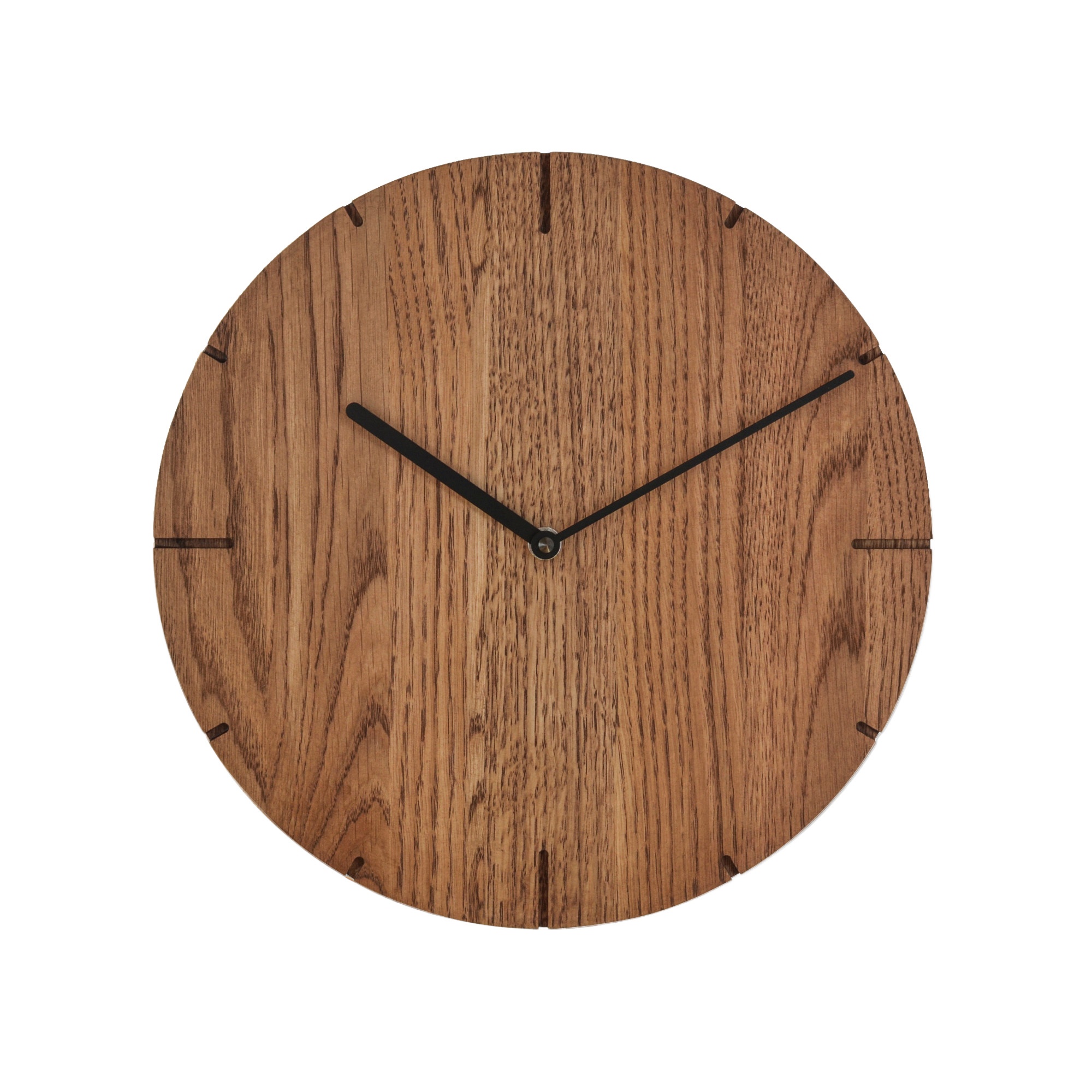AMS natuhr Quarz-Wanduhr Solide, Eiche dunkel W8002D