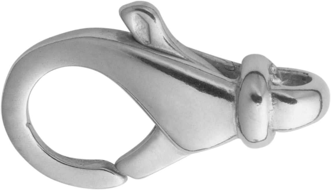 Karabińczyk wypukły srebro 925/- 16,00mm odlewany oczko w poprzek