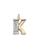 Letter pendant gold 585/rh   K, diamond 0.02 ct. WPI