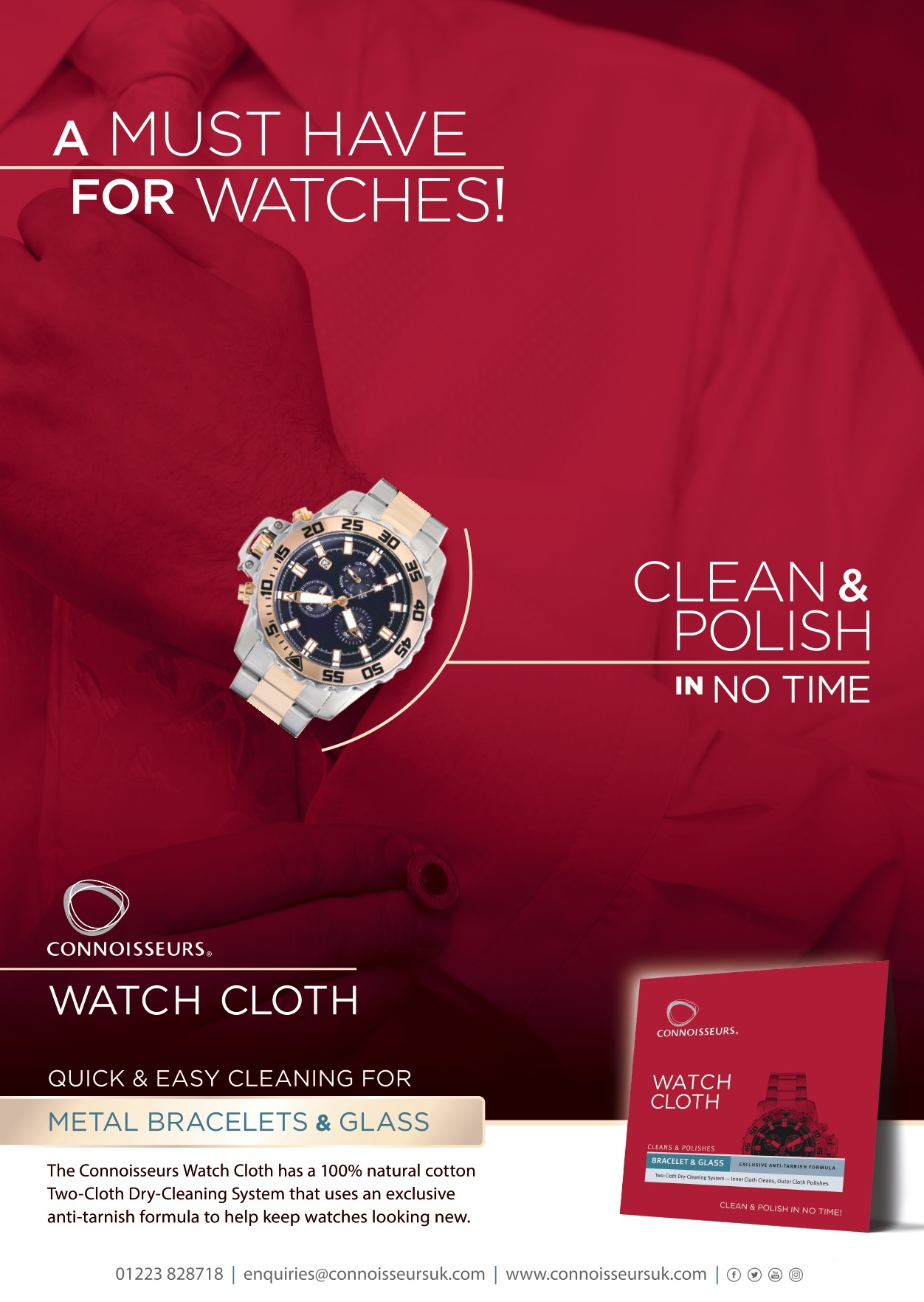 CONNOISSEURS Watch Cloth, applicable on both sides