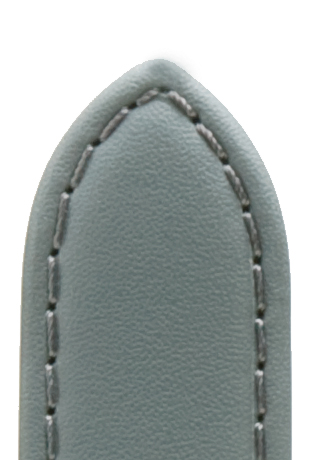 Leather band calfskin, sewn, waterproof 12mm, dark grey