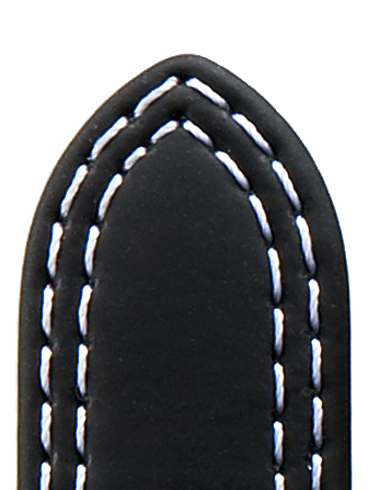 Lederband Colorado 18mm schwarz mit weißer Naht mit Doppelnaht