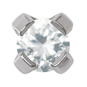 Erstohrstecker System 75 Gold 585/- WG Tiffany Cubic Zirkonia 2 mm Studex