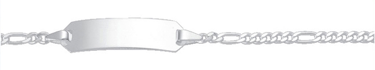 Id-Armband 3 Stück Silber 925/-, Figaro 14cm