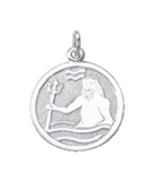 Zodiac silver 835/- Aquarius, round