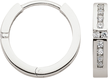 Creolen Gold 333/WG Ø 14,80mm, Zirkonia
