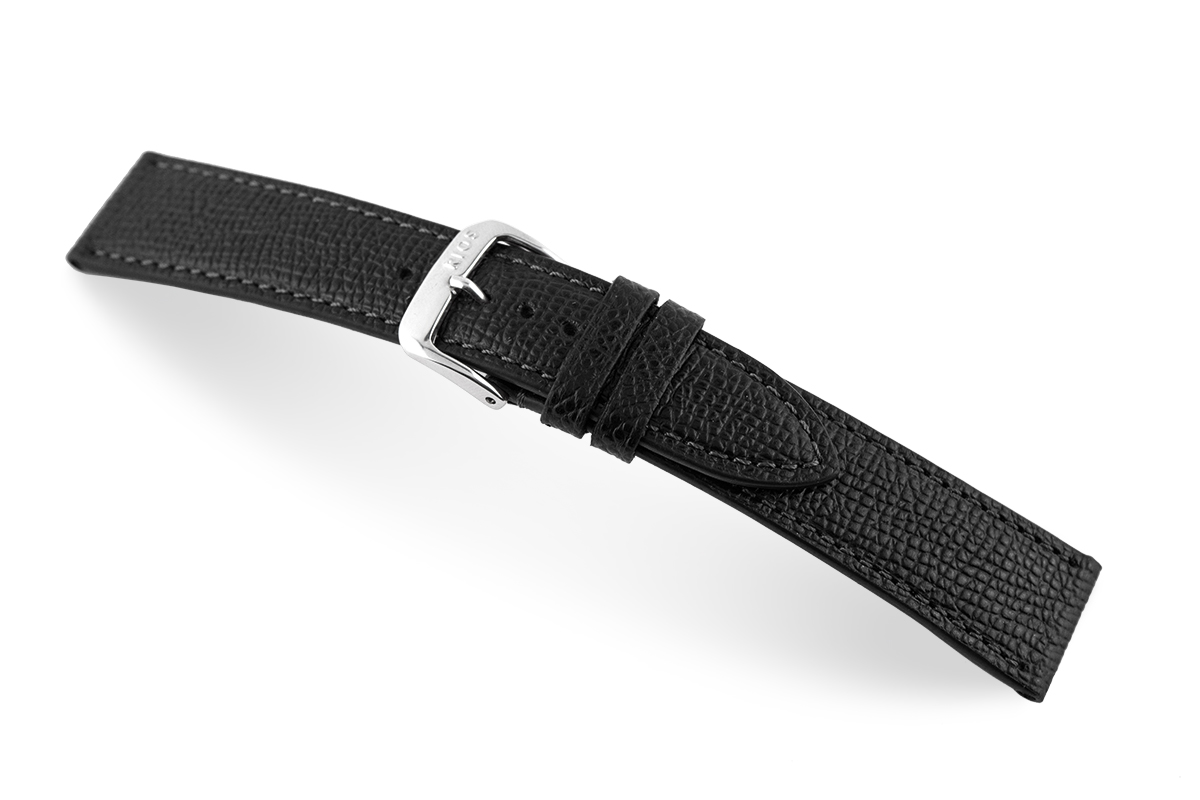 _ Leather strap Pasadena 18mm black XL