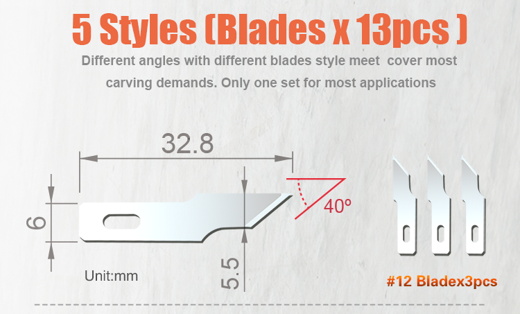 _ Aluminum Handle Knife Kit 14pcs, SK5 steel blades