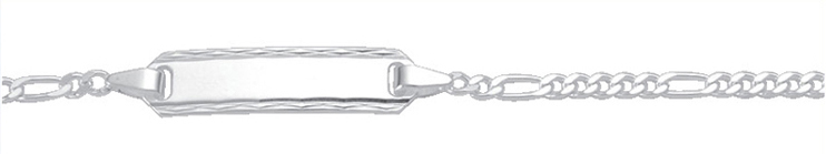 ID-armband 3 stuks zilver 925/-, Figaro 14cm