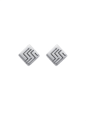 Ear studs 3 pairs stainless steel square