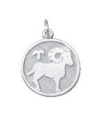 Zodiac silver 835/- Aries, round