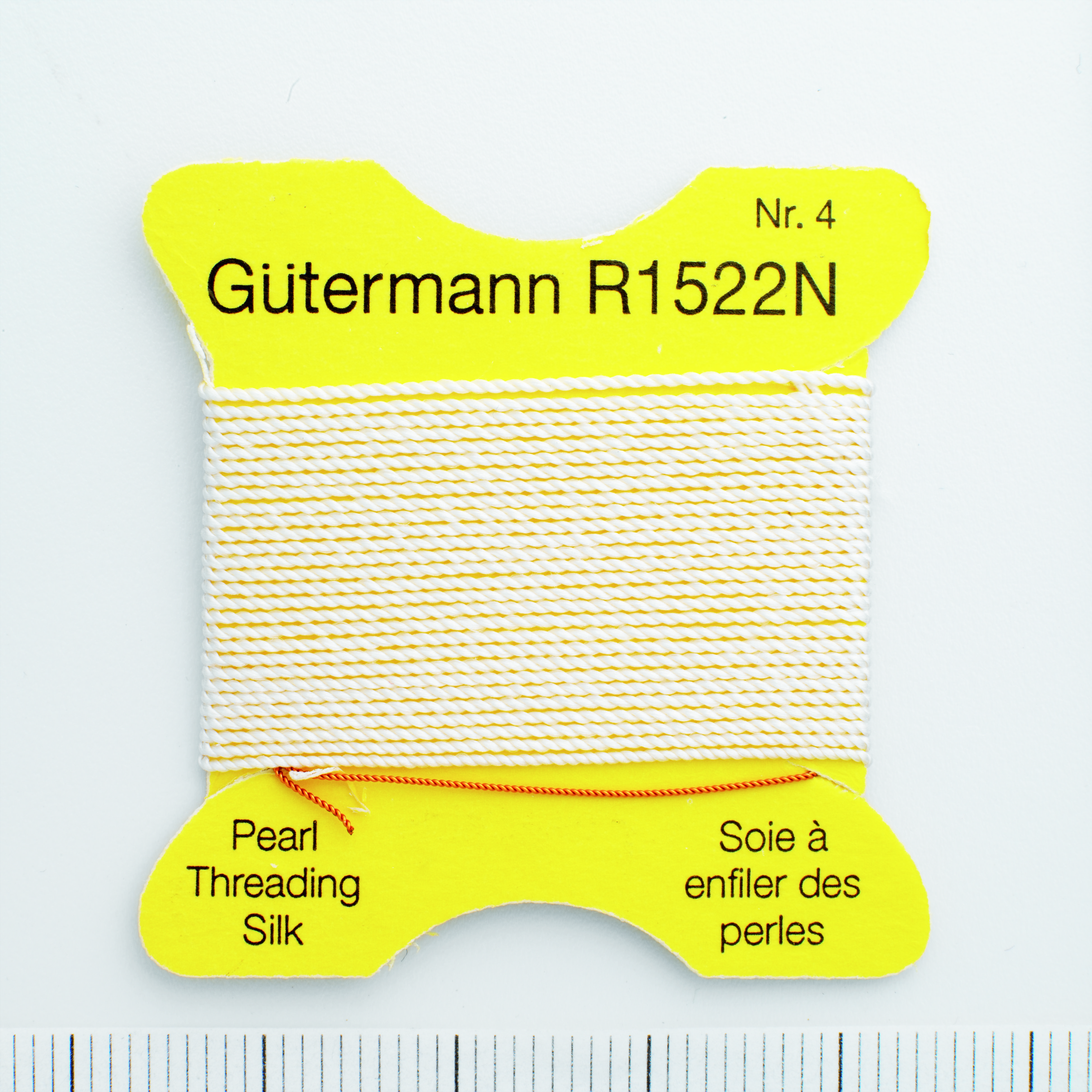 Gütermann Naturseide weiß Nr-8-0,65mm - 2m / 1 Nadel