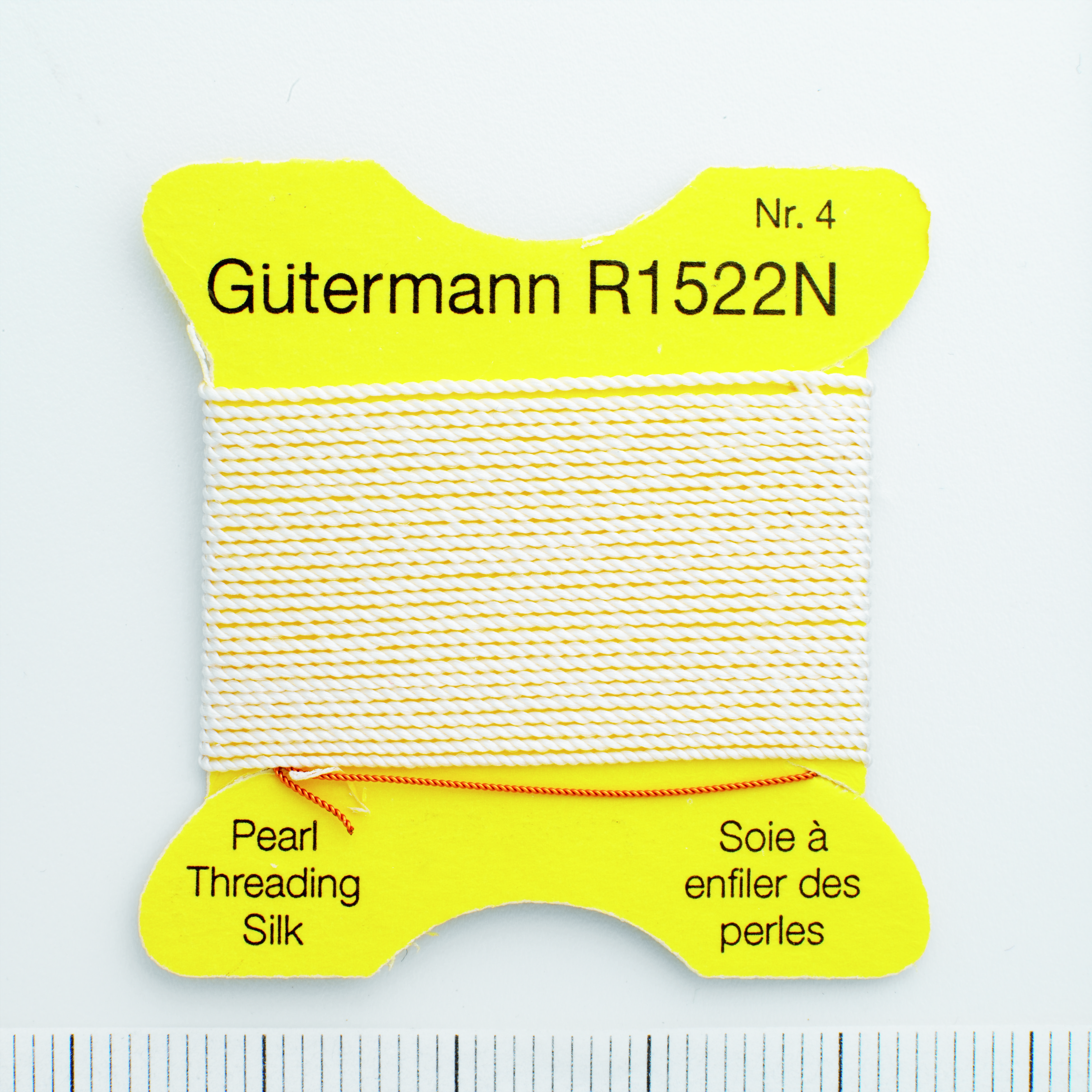 Gütermann parelzijde natuur wit nr. 3 -0,38mm - 2m / 1 naald