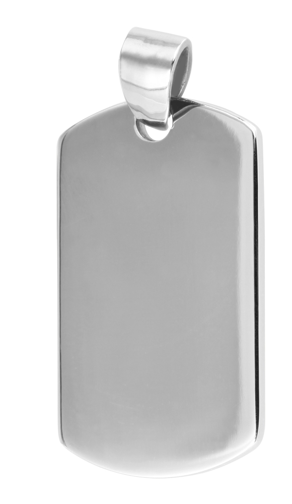Engraving Pendant silver Basic2 stainless steel 16 x 27mm