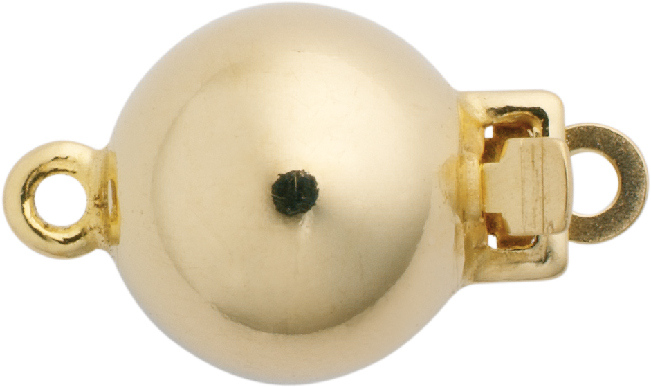 Ball clasp single-row gold 750/-Gg polished, ball Ø 8.00mm