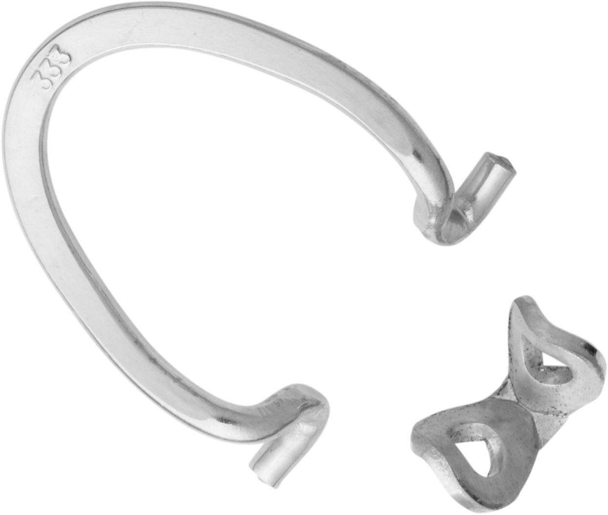 Ear clip mechanism pierced silver 925/- length 13.50mm