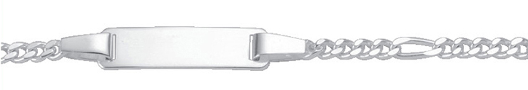 Id-Armband 3 Stück Silber 925/-, Figaro 16cm