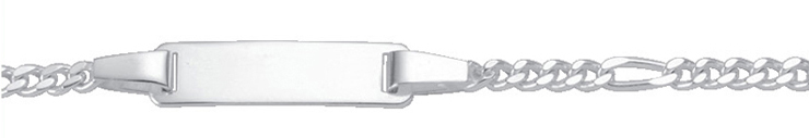 Id-Armband 3 Stück Silber 925/-, Figaro 14cm