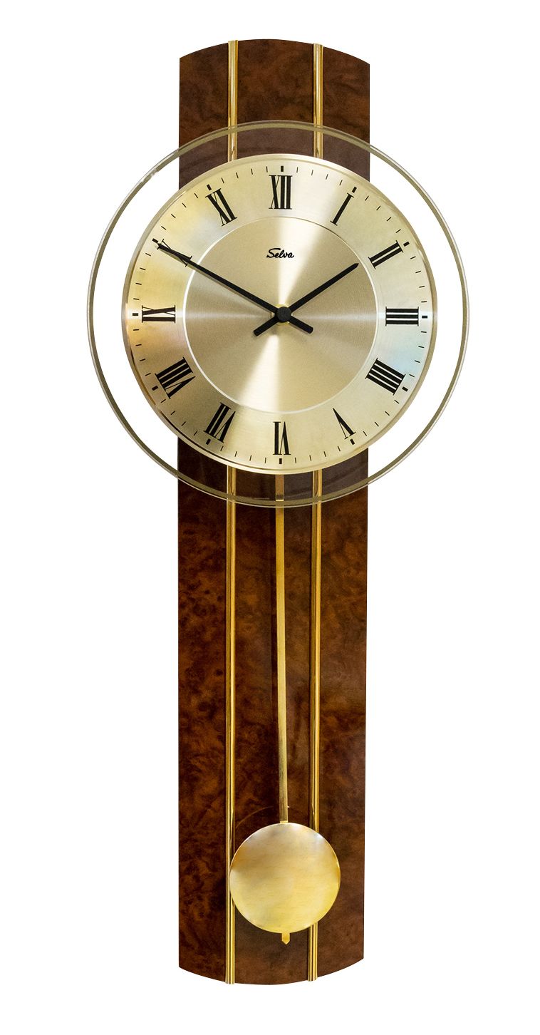 SELVA radio pendulum wall clock burr walnut Grafrath