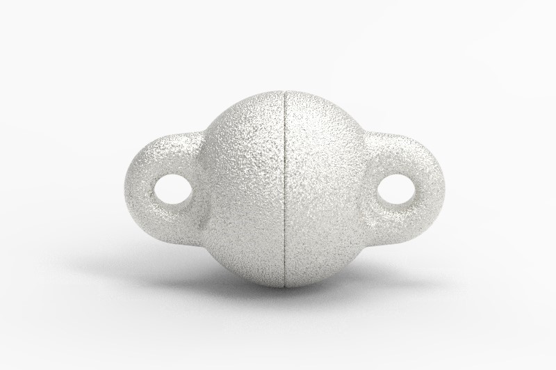 _ Magnetschließe Langer Kugel 925/- eismatt Ø 6,0mm